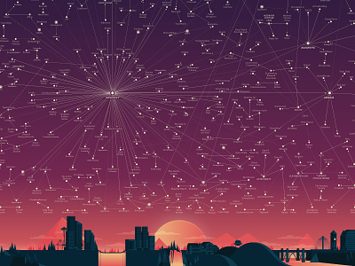 Seattle Tech Universe constellation constellation map killer infographics seattle skyline space stars