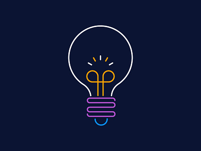 The Inexperienced Lightbulb geometric icon illustration lightbulb line art