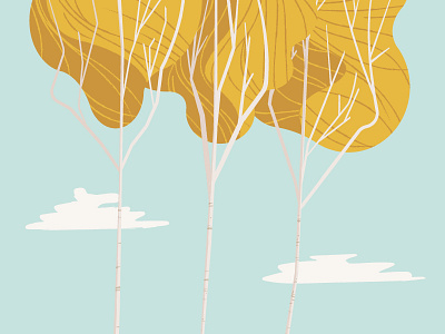 Birch Trees birch cloud illustration tree