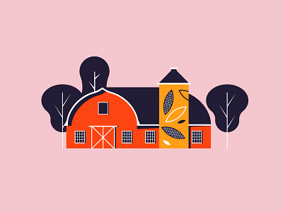 Farmhouse barn farm farmhouse illustration