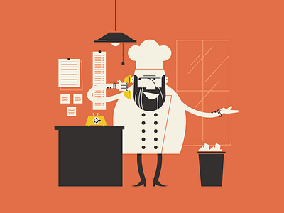 Chef call character chef food illustration order retro