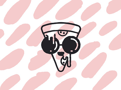 Vectober 10/10 - Flowing icon illustration inktober inktober2018 pizza sunglasses flowing texture vectober vectober2018