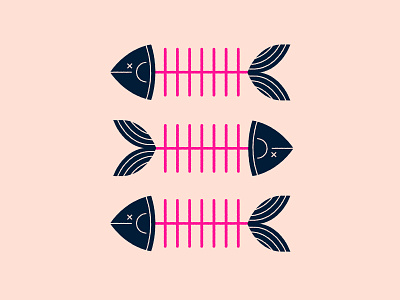 Fish dead fish geometric illustration skeleton