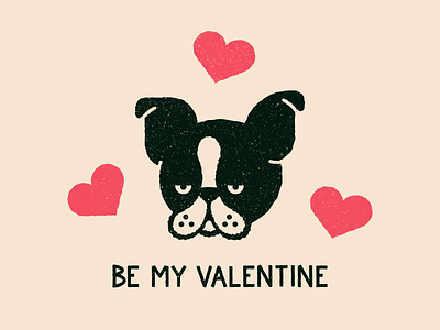 Happy Valentines Day be mine dog flat heart illustration love texture valentine valentines day