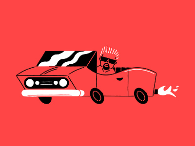 Vectober 16 - Wild car convertible fast guy fieri illustration inktober inktober2019 lineart vectober vectober2019