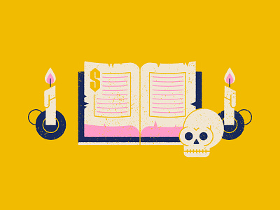 Vectober 23 - Ancient ancient candle flat geometric halloween illustration inktober skull spellbook texture vectober