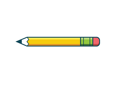 Pencil draw eraser flat lead minimalist pencil