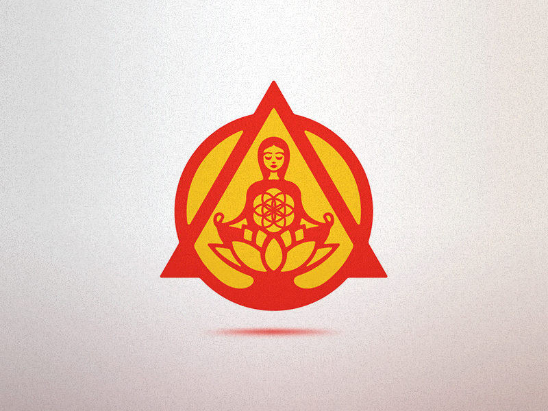 Sacred Logo birth circle gif klpa logo lotus lotus pose red sacred seed of life triangle woman yellow