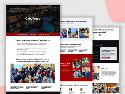CaboPress – An invite-only event site gets redesigned cabopress conversion cro cxl event landing page