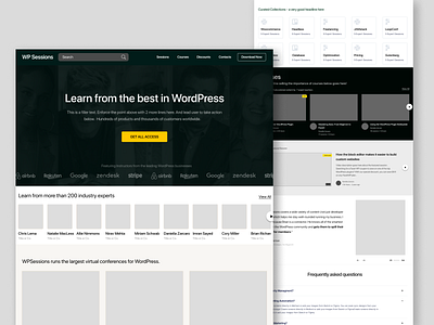 Wireframes for WP Sessions - the Netflix of WordPress