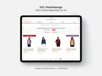 iOS UX/UI Design for Shoppable TV app design ui ux