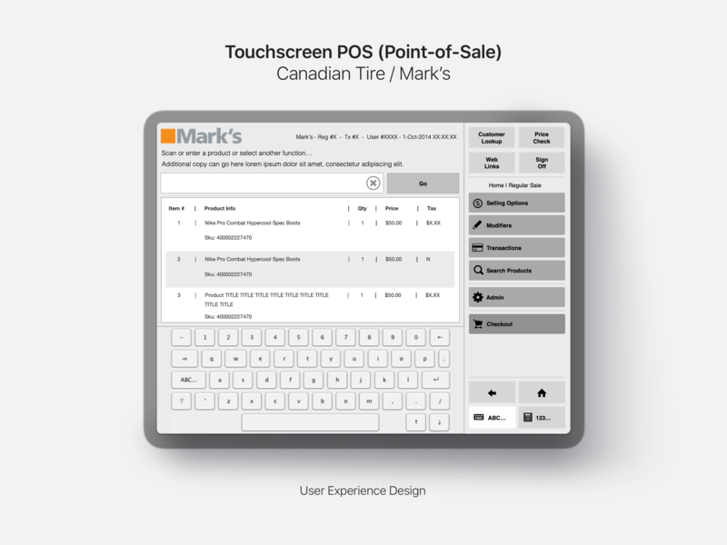 UX Design for a Touchscreen Point-of-Sale System app design ui ux