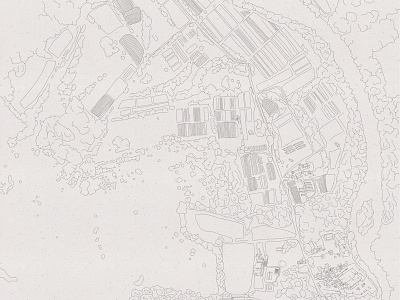 Map Sketch aerial farm illustration line map river sketch