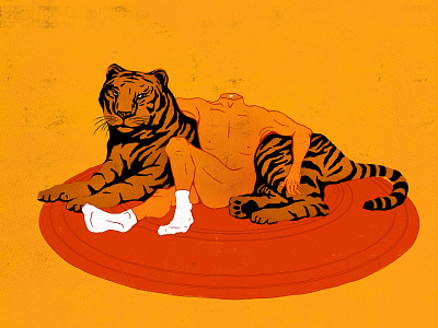 Tiger animal illustration person sketch tiger