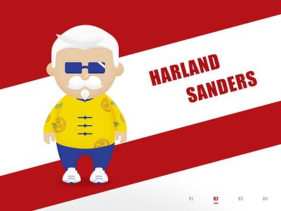 Harland Sanders cartoon illistration kfc photoshop ui