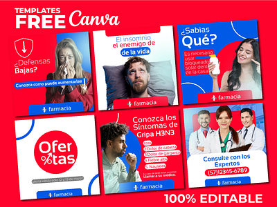 6 Plantillas gratis de canva para Farmacia