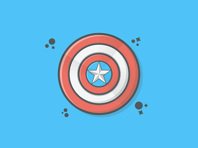 Captain America Shield avengers captain flat illustration marvel vecor