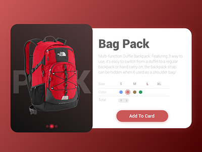 Single Product 100 day project 100 day ui challenge 100 ui design challenge backpack illustration product product design product page shopping ui