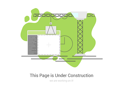 Under Construction 100 day project branding crane cranes design error error page error template illustration template ui under construction ux vector