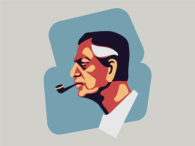Satyajit Ray design flat illustration illustration art minimal portrait portrait illustration vector web