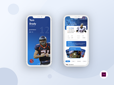 American Football app ios app design landing ui ux ui design