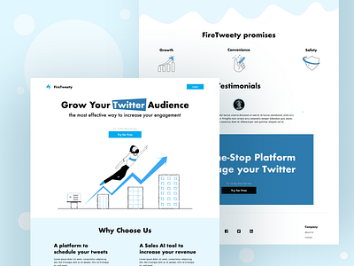 FireTweety - Twitter Management Tool branding design iconography illustration landing landing page design twitter ui ui ux ui design web web design