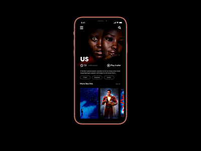 Movie Card - US (Jordan Peele) app card design icons movie movie app search ui us ux