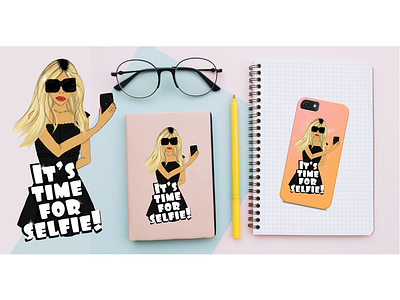 Illustration blond case cover drawing fashion girl girly handdrawing illustration mobile notebook photoshop