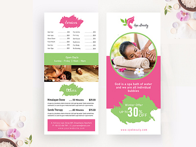 Beauty Spa Rack card