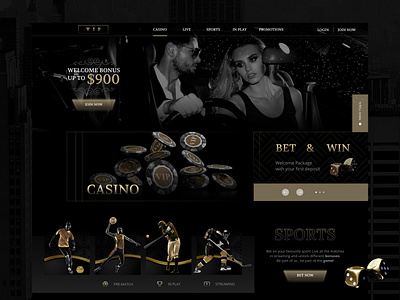 Vip Casino Design betting brand casino concept design gaming gold luxury onewishvisuals sports ui design user interface website