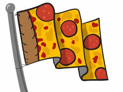 United States of Pizza country flag pizza playoff sticker stickermule vinny