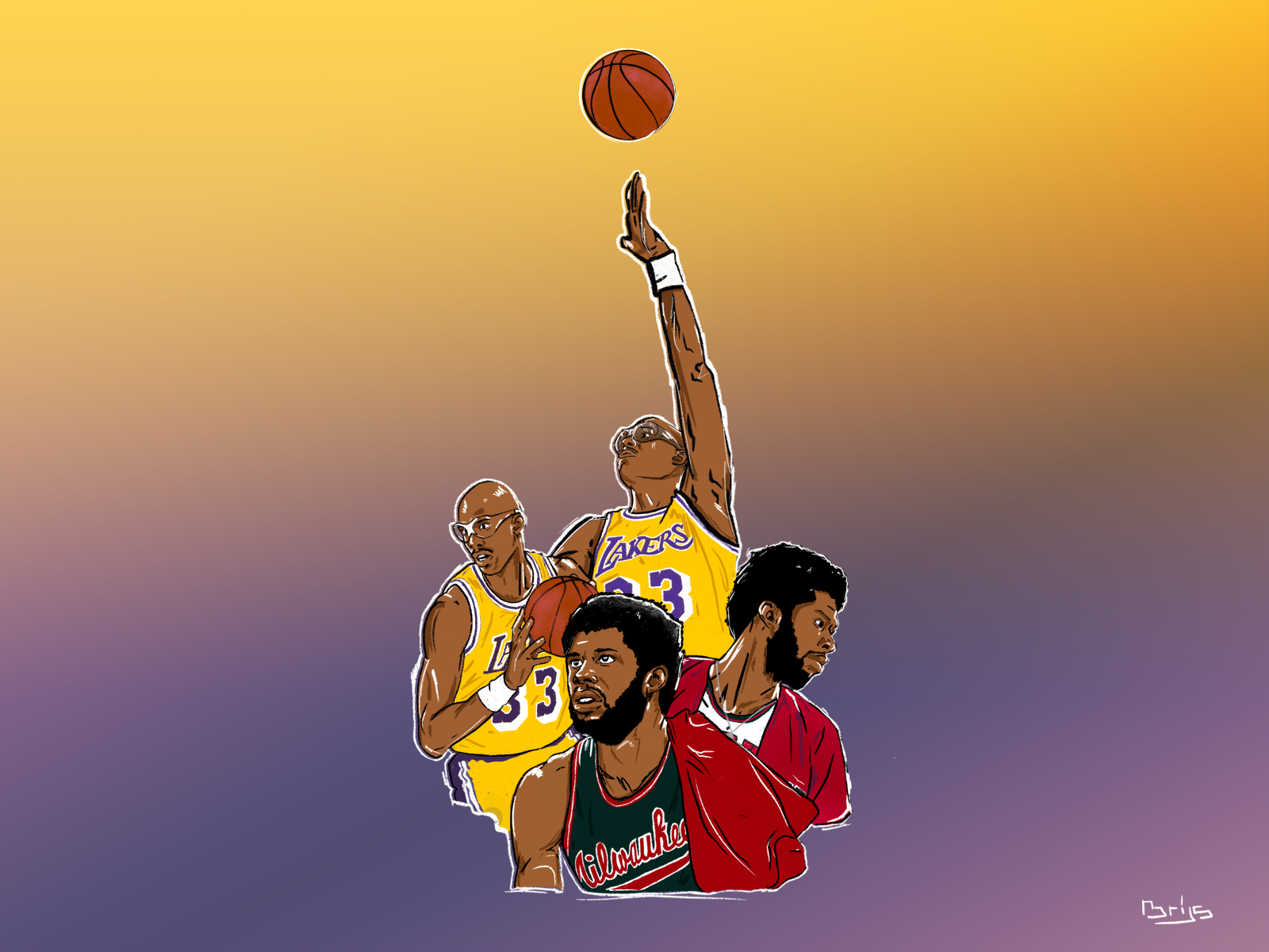 Download Kareem AbdulJabbar And Legend NBA Players Wallpaper  Wallpapers com