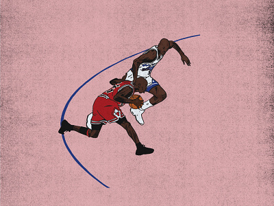 The Shot bulls chicago bulls illustration jazz jordan michael jordan nba the push the shot utah jazz