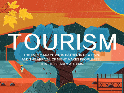 Autumn Tourism design illustration travel ui web 插图