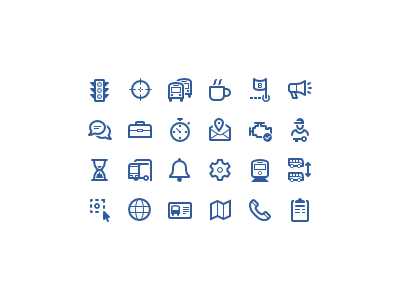 Transit Management Software UI Icons by Christopher Funk on Dribbble