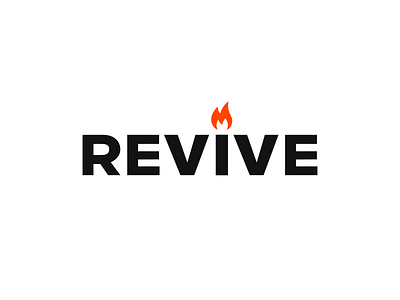 Revive candle flame light logo type