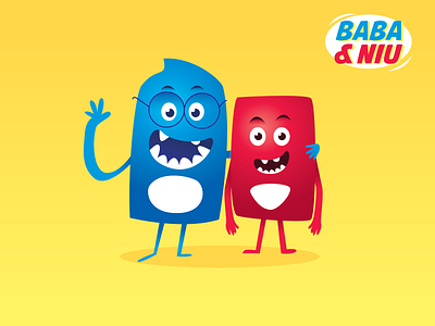 Comic Strip " Baba & Biu " character comic comic art design flat funny illustration monster vector