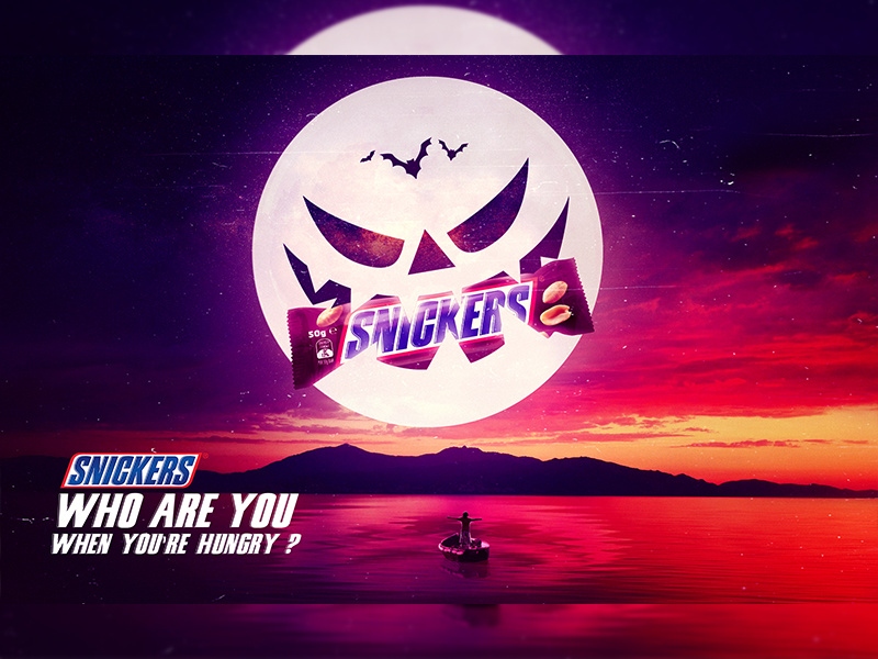 Halloween "SNICKERS" night horror birthday sunrise sea halloween chocolate snickers