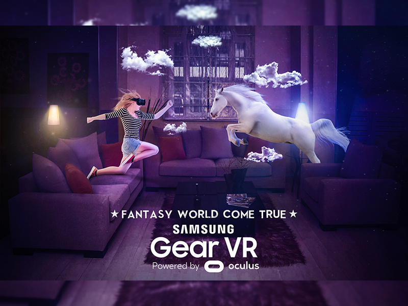 Gear Vr glasses virtual reality fantasy world girl horse gear vr vr samsung