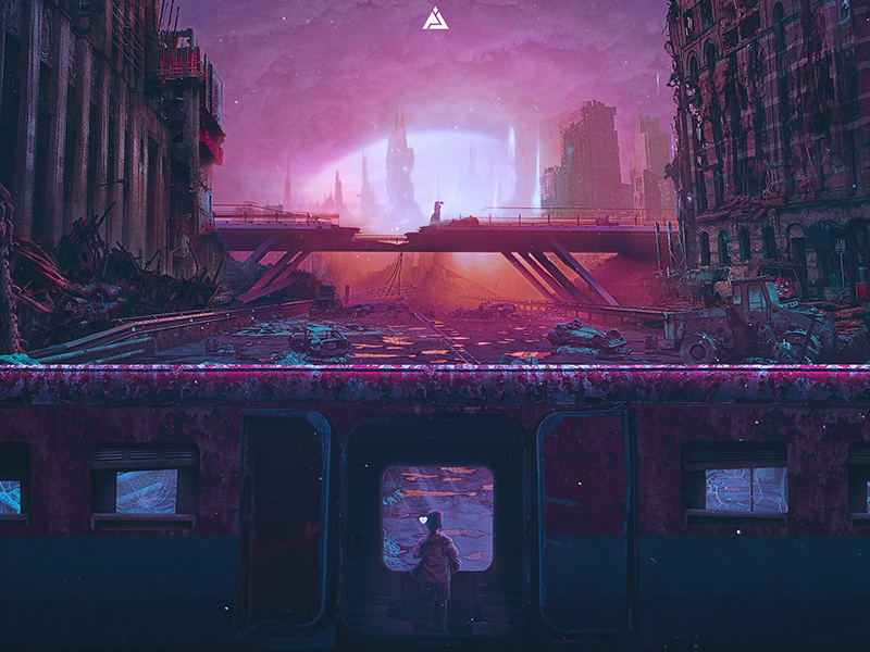 S A R O O apocalypse train photomanipulation darkart digitalart alone saroo lion movie