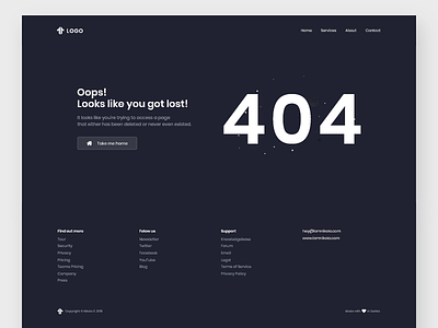 404 - Error page 404 agency design error flat landing page space ui ux web website