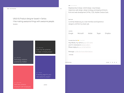 Portfolio concept design flat interface landing minimal page portfolio product ui ux web website