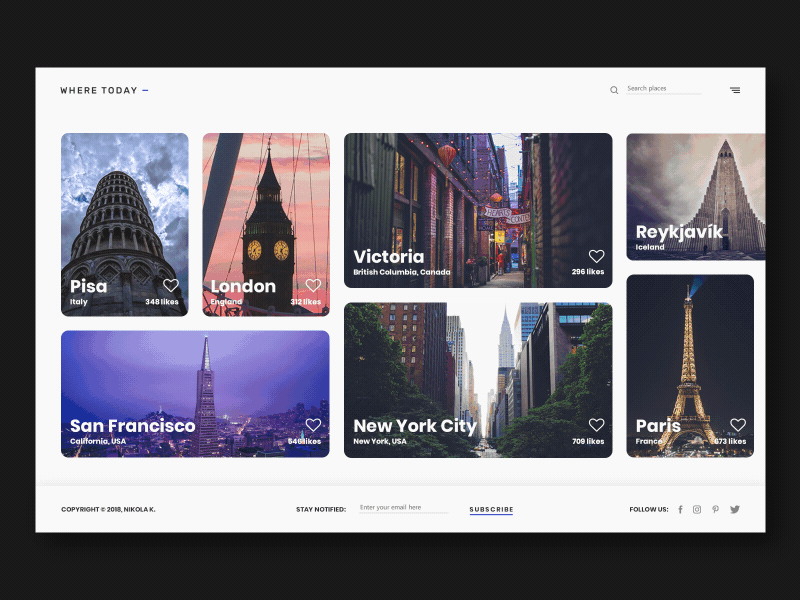 Where Today / Tonight design experiment experimentation flat interface minimal page product ui ux web website