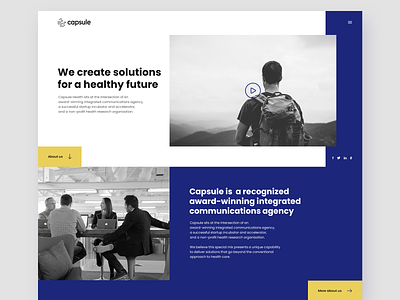 Capsule - Landing page agency clean color design flat health interface landing layout minimal page product team ui ux web website