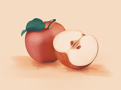 Apples apple design digital painting illustration illustration digital orange red