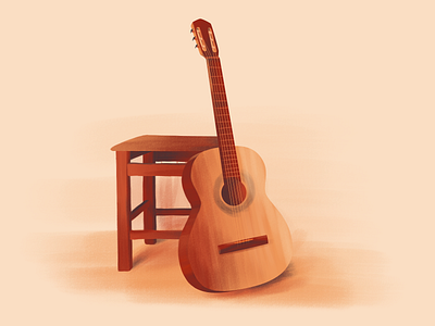 Guitar brown design designer digital art digital illustration guitar illustration musical instrument