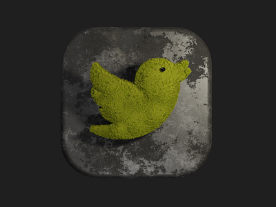 Twitter Big Sur Icon 3d app icon big sur blender blender3d concrete death stranding design icon moss nature realistic twitter