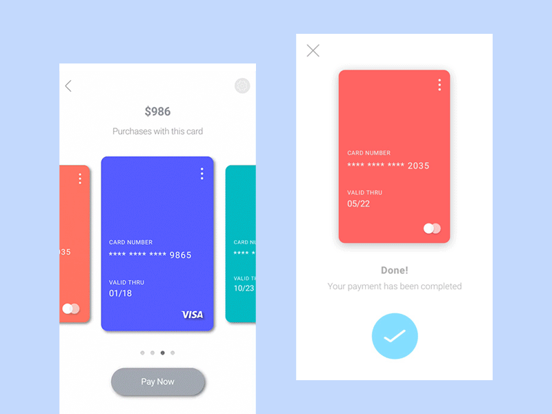 Daily UI Challenge #002 — Credit Card Checkout animation app card challenge checkout credit dailyui gif ui