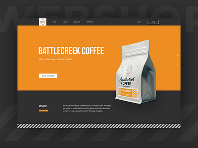 Battlecreek coffee website coffee product shop ui web website