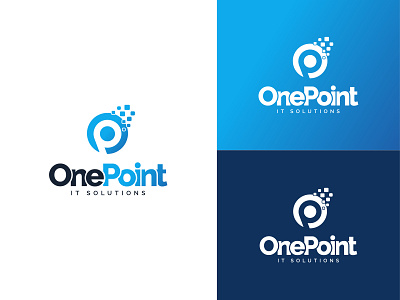 One Point It Solutions Logo branding graphic design it farm it logo logo one point vector